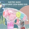 Sand Play Water Fun Gear Bubble Machine Bubble Blower Toy för småbarn Led Electric BubbleToy för festgäster Summer Toys Outdoor Activity R230620