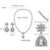 Necklace Earrings Set Moroccan Wedding Jewelry Crystal Silver Plated Pendant Bridal Belt Robe Dress Waist Chain