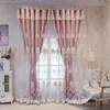 Curtain Embroidered Luxury Curtains for Living Room Bedroom Dining Windows European Double Tulle Elegant Pink Khaki Hall High Shading 230619