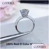 Cluster Rings 1CT 3CT 5CT Högkvalitativ Cut D Färg Clarity Moissanite Diamond Birthday Party Ring for Women Luxury 18K Gold Jewelry DHMTB