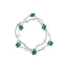 Urok bransoletki U-Magical modny zielony kwiat przezroczystą bransoletę dla kobiet unikalna design srebrny kolor biżuterii z żywicy z koralikami