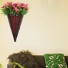 Decoratieve Bloemen Muur Opknoping Kunstmatige Voordeur Mand Kegelvormige Manden Versieren Nep Plastic Rustieke Decoraties