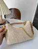 Borse di paglia da donna Borse firmateLuxury Hobo Casual Tote Borsa a catena Borse Hollow Summer Beach Vacation Borsa a tracolla Borse a catena Little Fresh Girl