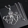 Pendant Necklaces Creative Personality Cthulhu Octopus Blame Necklace Long Titanium Steel Box Chain Hip-Hop Unique Design Jewelry