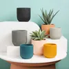 Planters Pots Nordic Style Ceramic Flowerpot With Tray Fashion Simple Indoor Living Room Pot For Flowers Lvluo Bonsai Home Decoration Gifs