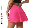 L-22 veckad tennis kjol kvinnor gym kläder sport shorts kvinnlig löpning fitness dans yoga underkläder strandcyklist golf kjolar andningsbara design55SS