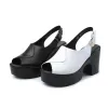 2023 New Sandals Summer Open Tee Platform 8.5cm High Heel Shoes Women Fashion Modeile Size 35-41