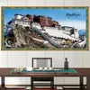 Lhasa Тибетская Потала Фоновая стена Стена Гобеленская ткань висит на стену Потаальского дворца настенные настенные настенные одеяло в палаток Murale L230620
