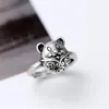 Cluster Rings Inspired Design Thai Silver Oval Adjustable Ring Childlike Exquisite Ladies Brand Jewelry Daily Wedding Accessories