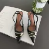 2023 novo Sell Die Sapatos de Salto Alto Sandálias Salto Feminino Designer de Moda Marca de Moda Rasa Fivela de Metal nas Costas Sandálias Pontudas Ocas Salto Alto