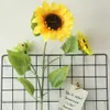 Dried Flowers Heads Artificial Sunflower For Home Decoration Office Party Garden Fence Park Simulation Big Yellow Fake