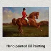 Realistic Landscape Canvas Art Portrait of A Horse Rider in Red Coat Handmade Heywood Hardy Painting Artwork Family Room Decor