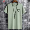 Мужские футболки Jfunccy негабаритный мужской хлопковые футболки Мужчина повседневная футболка Simple Love Heart Print Tshir