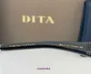 Лучшие оригинальные оптовые солнцезащитные очки DITA Sunglasses Dita Symeta Тип 403 Солнцезащитные очки Черный железо 18K Золотые темно -серые линзы DTS126 62 03