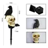 Garden Decorations Solar Resin Halloween Crow Skull Light Outdoor Waterproof LED Light Balcony Holiday Lawn Lamp Garden Decor Decorative Light 230620