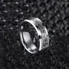 Cluster Rings Mechanical Gear Wheel Ring For Men Tungsten With Light Blue Carbon Fiber Inlay Comfort Fit