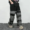 Ropa Grunge Y2K Streetwear Układane dżinsy workowate spodnie Mężczyźni Ubranie Patchwork Prosty luźne spodni Wetententy Homme