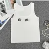 Dameskledingontwerper Vest Sexy Slim Camisole Fashion Letter Borduurwerk Mouwloze T-shirt gebreide ijs Silk Ademende sporttanktop