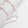 Boho Sweet Love Heart Imitation Pearl Choker Halsband Kvinnor Wed Bride Handgjorda pärlor CLAVICLE Kedja Y2K -smycken