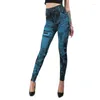 Leggings pour femmes 2023 femmes mode classique extensible mince Sexy Imitation Jean Skinny jegging pantalon bas