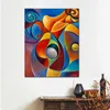 Dipinto ad olio floreale astratto su tela Dynamic Dancer Artwork Contemporary Wall Decor