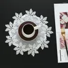 Tapis de table Style britannique laiteux rond coton Soluble dans l'eau bord garniture napperons Banquet fête sous-verres café plaque couverture tissu Pad