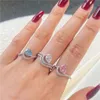 Fashion 8A Zirconia Water Drop S925 Sterling Silver Ring Designer for Woman Pink Blue Love Engagement Wedding Gold Diamond Rings Luxury Jewelry Gift Box Size 5-9