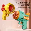 Piaska gra Water Fun Bubble Gun Rakiet 29 Hole Automatyczne mydło Bubbles Maszyna na zewnątrz zabawka dla chłopców Prezenty urodzinowe