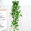 Decorative Flowers 110cm Green Artificial Grapes Leaves Plants Vine Home Garden Fence Decoration Wedding Birthday Party Supplies Fake Rattan