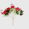 Fleurs séchées Bouquet tête pivoine artificielle thé Rose camélia soie fausse fleur pour bricolage salon maison jardin décoration de mariage