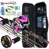 Rod Reel Combo Sougayilang 1.8m -2.4m M Power Carbon Fiber Baitcsting 5 Section Rod y 121BB LeftRight Hand Casting Reel Fishing Combos Set 230619