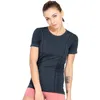 Camisas activas Yoga Short Women Summer T- Slim Fit para deportes Fitness Manga Top Womens Gym Shirt Sport Wear