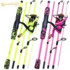 Rod Reel Combo Sougayilang 5 Section Redyellow Fishing Set 170 cm fiskespö och YWOE1000-3000 Spinning Reel Portable Travel Fishing Combo 230619