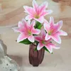 Decorative Flowers 5pcs Artificial Lily Flower Branch For Plant Wall Background Wedding Home Al Office Bar