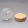 50g Empty Frosted Glass Eye/Facial Cream Jar with Bamboo Wooden Screw Cap Cosmetic Packaging Bottle Makeup Container F328 Mvimb