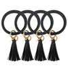 Chain Leather Wristlet Keychain Bracelet Link Bangle Round Key Ring Large Assel Wrist Bracelets Holder For Dhiue