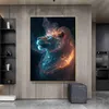 Abstrakte Tier Wand Dekor Poster Drucke Moderne Beliebte Wolf Löwe Fuchs Hause Dekoration Leinwand Malerei Wohnzimmer Wandbild Bilder L230620