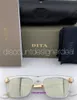 Top Original vente en gros de lunettes de soleil Dita boutique en ligne DITA TELION Lunettes de soleil carrées DTS120 51 03 Clear Frame Gold Mirror Lenses 51mm