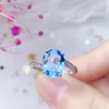 Cluster Ringen Leechee Blue Topaz Ring 8 10mm Edelsteen Fijne Sieraden Voor Vrouwen Gift Dagelijks Dragen Real 925 Solid Sterling Silve Gratis Schip