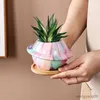 Planters Pots Fleshy Garden Decoration Planet Creative Flowerpot Ceramic Soft Modeling Creative Fleshy Small Flowerpot Pots For Flowers R230620