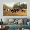 Realistisch landschap canvas kunst The Morning Ride Rotten Row Hyde Park Heywood Hardy olieverfschilderij handgeschilderde woonkamer decor