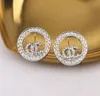 20style 925 Silver Luxury Designers Letters Stud 18k Gold Gold Plated Women Round Crystal Rhinestone Pearl حزب الزفاف