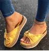 Slippers Vrouwen Zomer Sandalen Mid Hakken Sandalen Wiggen Schoenen Vrouw Zoete Strikjes Slippers Sandalias Mujer Sapato Feminino Plus Size 35-43 J230620