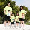 Family Matching Outfits Mother Daughter Kids Clothes Cotton Tshirt Cute Cartoon Tops Parentchild Summer Casual Tees 230619