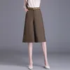 Women All-match Solid Casual Wide Leg Shorts Spring Autumn Female Loose Bermuda Shorts Streewear Five