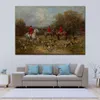 High Quality Heywood Hardy Landscape Paintings The Fox Hunt Handmade Canvas Art Classical