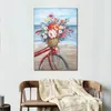 Abstract Music Canvas Art Bike Flower Painting Decorazione musicale fatta a mano per Piano Room