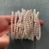 Charm Bracelets Fashion 4MM Bead 26 Letter Name Natural Shell Bracelet Women Made Hand Simulated Pearl For Jewelry Gift