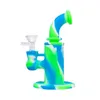 Ultimi kit di tubi in silicone colorato per narghilè Bong Kit portatile rimovibile in stile desktop Gorgogliatore Herb Tabacco in vetro Filtro maschio Ciotola per pipa ad acqua Portasigarette DHL