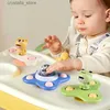 1PcsCartoon Fidget Suction Cup Spinner Toy For Baby Rotating Rattle Educational Baby Games Kids Montessori Bath Toys ForChildren L230518
